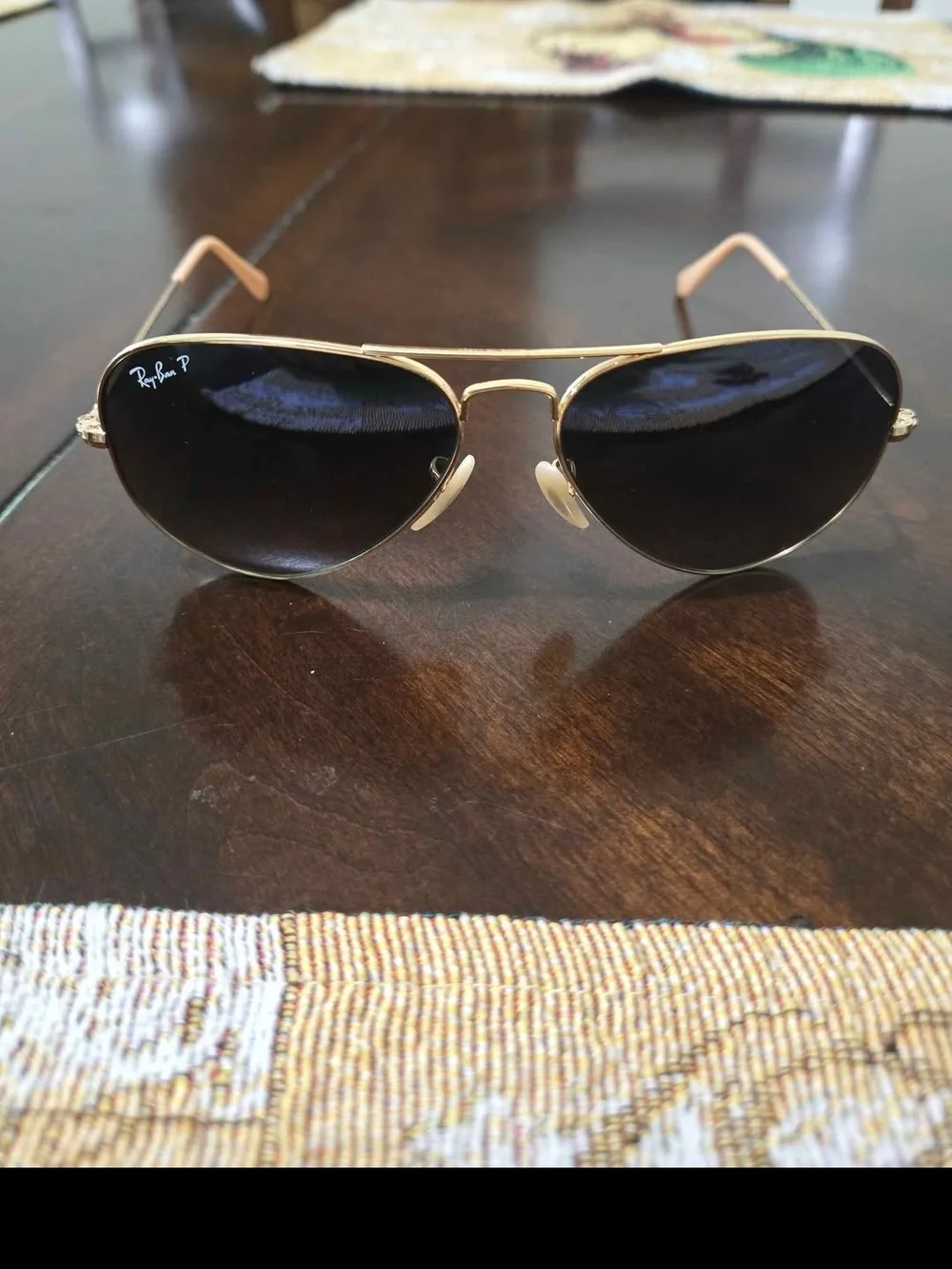 Ray-Ban Polarized Aviator Sunglasses - Gold Frame, Blue  Lenses